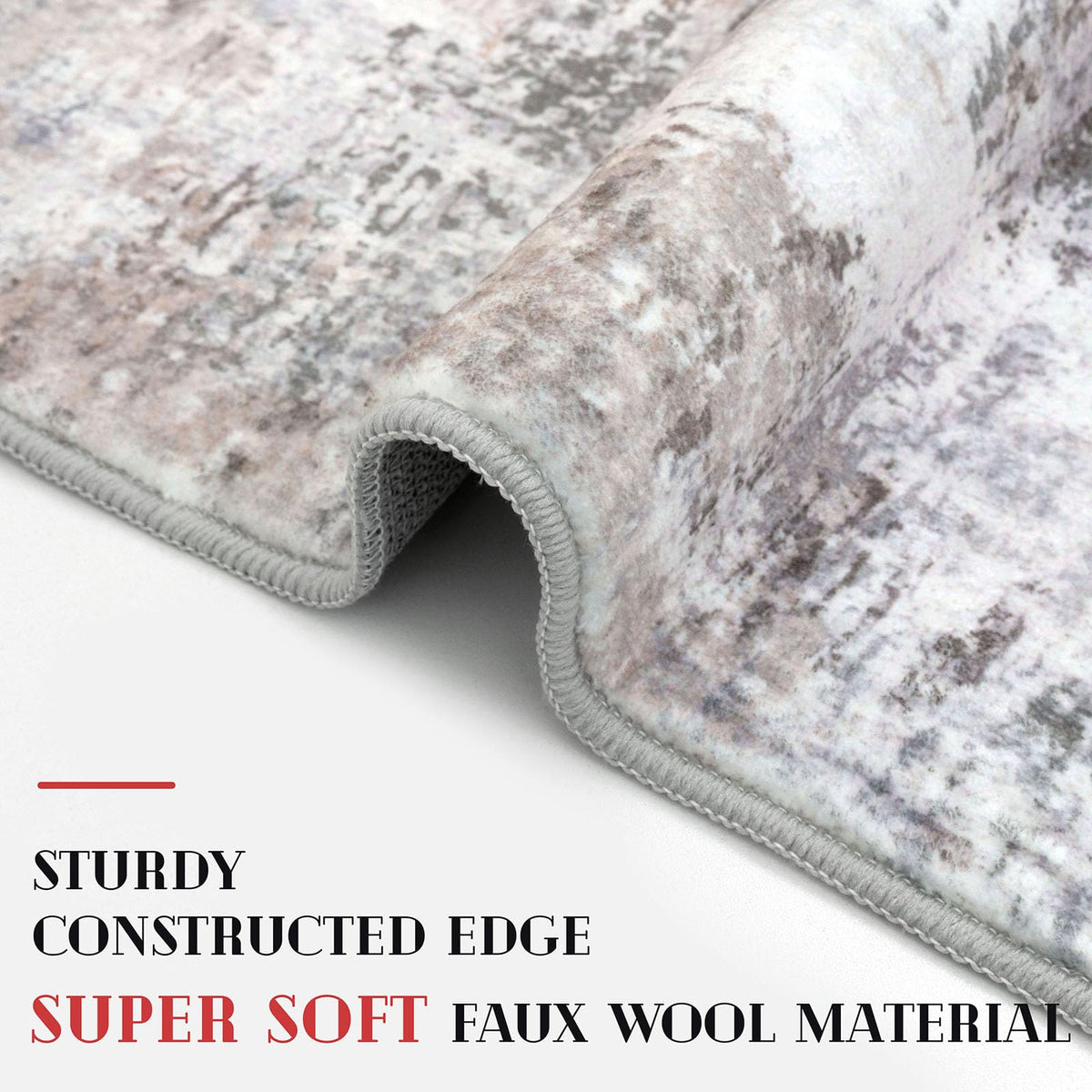 Lansny washable rug; machine wash cold for simple cleanup