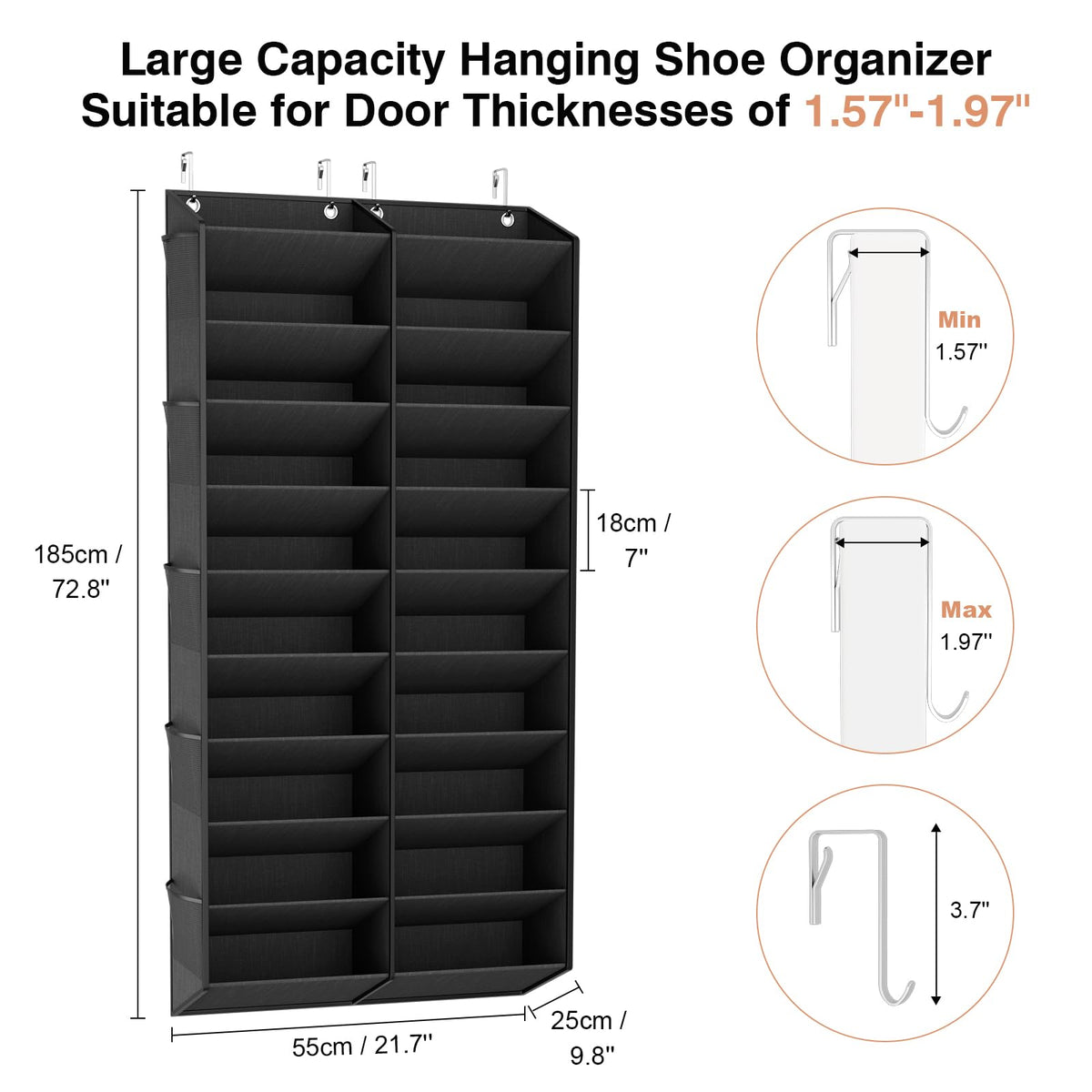 LANTEful large-pocket section holds sneakers and boots neatly organized