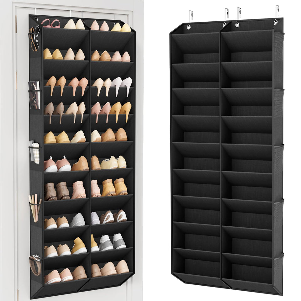 LANTEful over-the-door shoe organizer front view with 20 large pockets for easy access