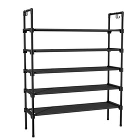 LANTEFUL 5-tier rack in a dorm room saving closet space.