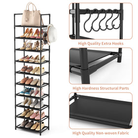 LANTEFUL hooks add convenient space for keys and bags on the rack.