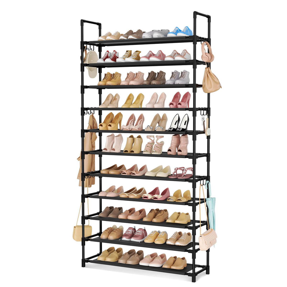 LANTEFUL 11-tiers shoe rack assembly for organized entryway storage.