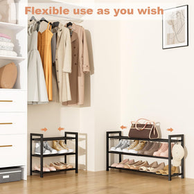 LANTEFUL shoe rack with 5 hooks ideal for keys and umbrellas near the door.