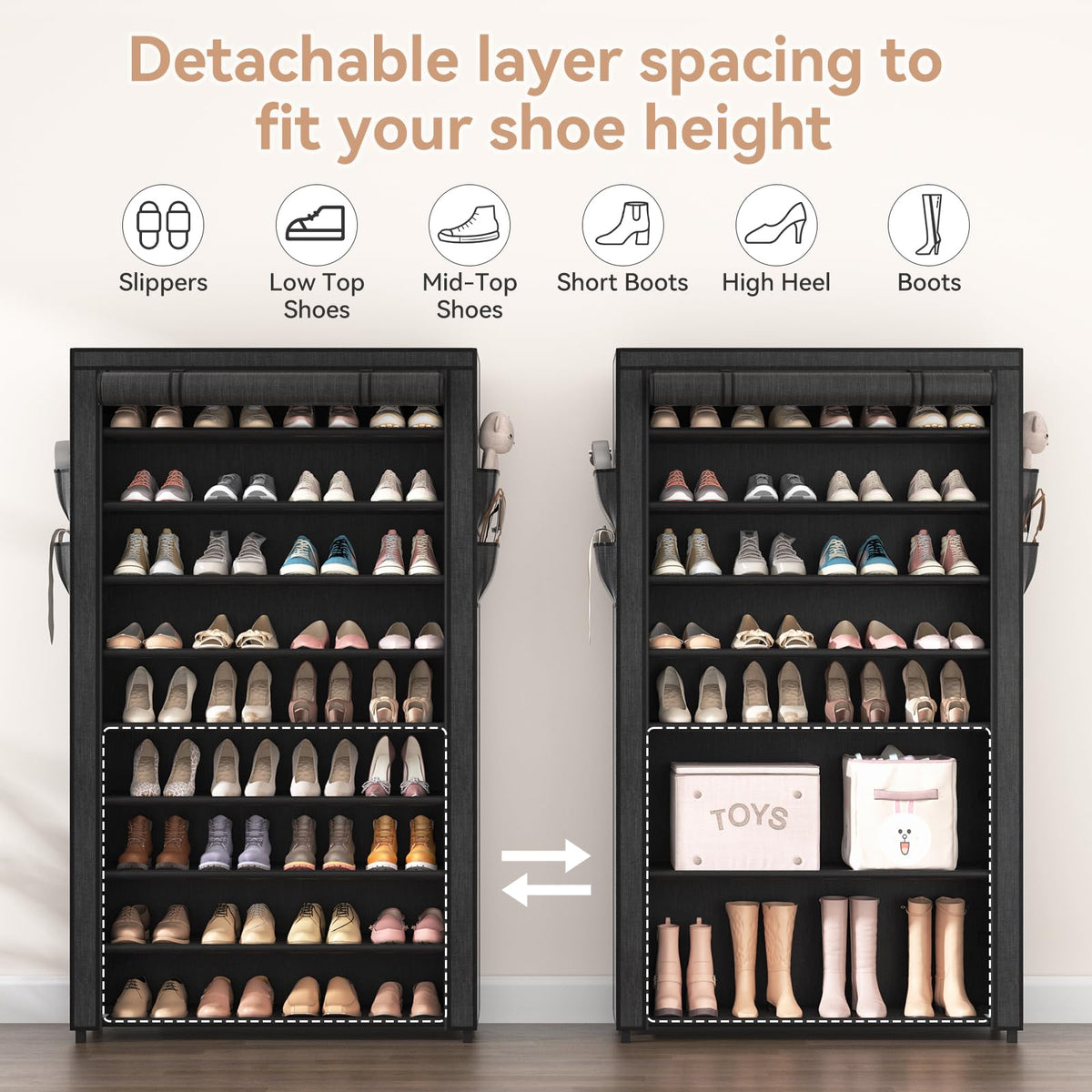 LANTEFUL large capacity rack stores up to 40-50 pairs of shoes