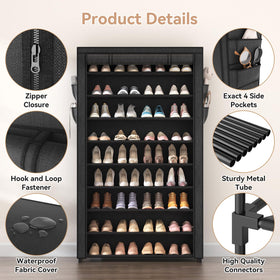 LANTEFUL shoe rack with covers pocket feature for keys and small items