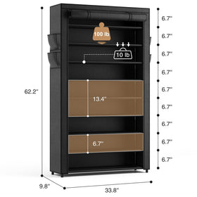 LANTEFUL 10-tier rack with removable cover for easy cleaning and dust protection