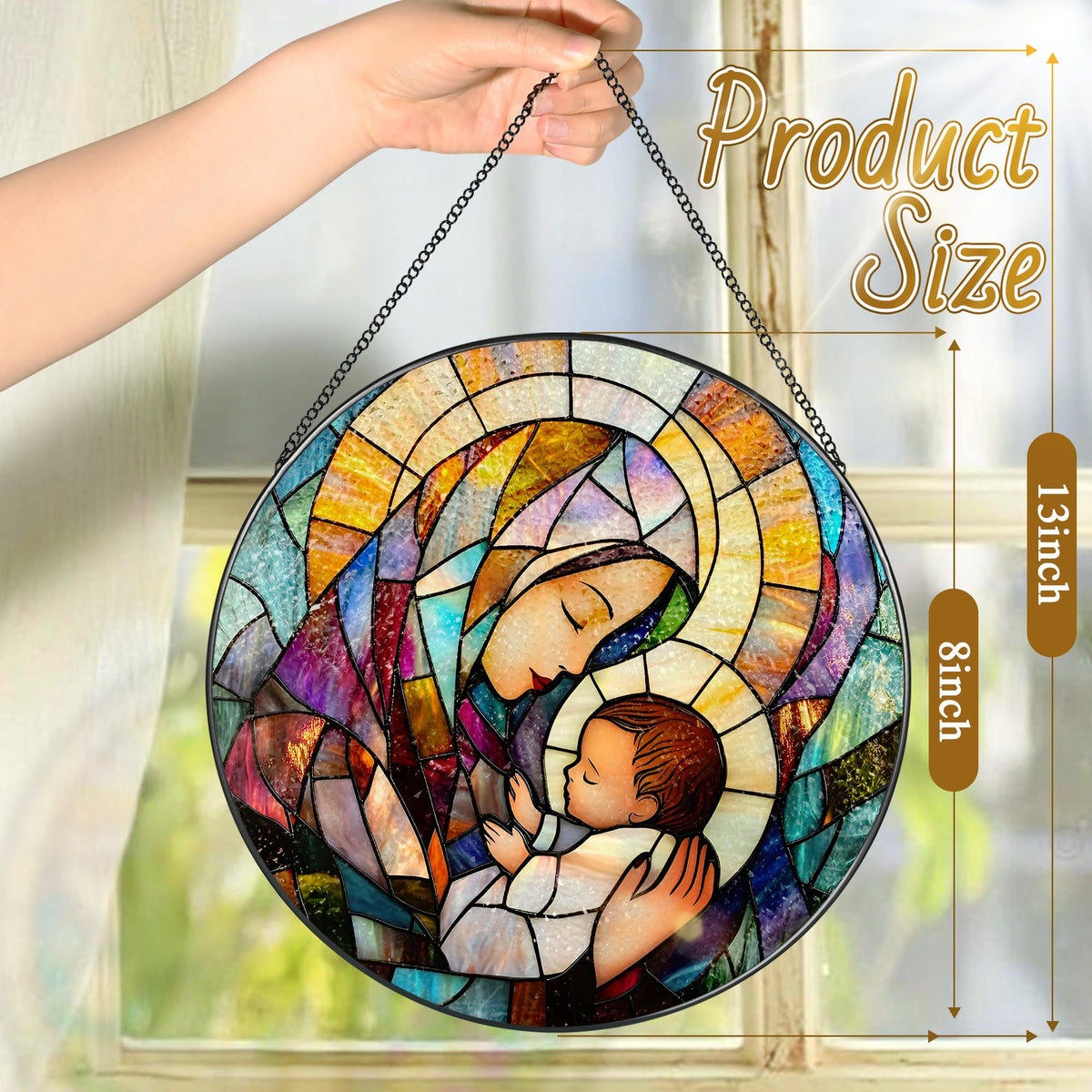 LAOWEIKI 8-inch design hangs easily with a hook for windows
