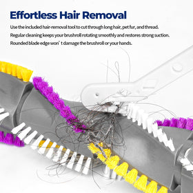 Product bundle layout with 1 brush roll, 2 belts, and brush.