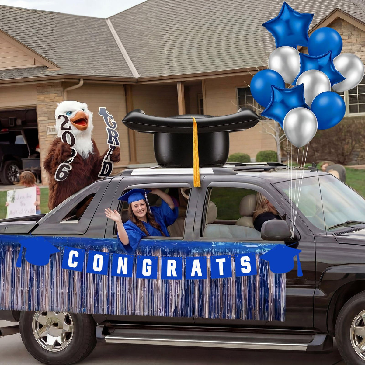 LaRandom all‑in‑one graduation decoration kit for quick, complete car styling