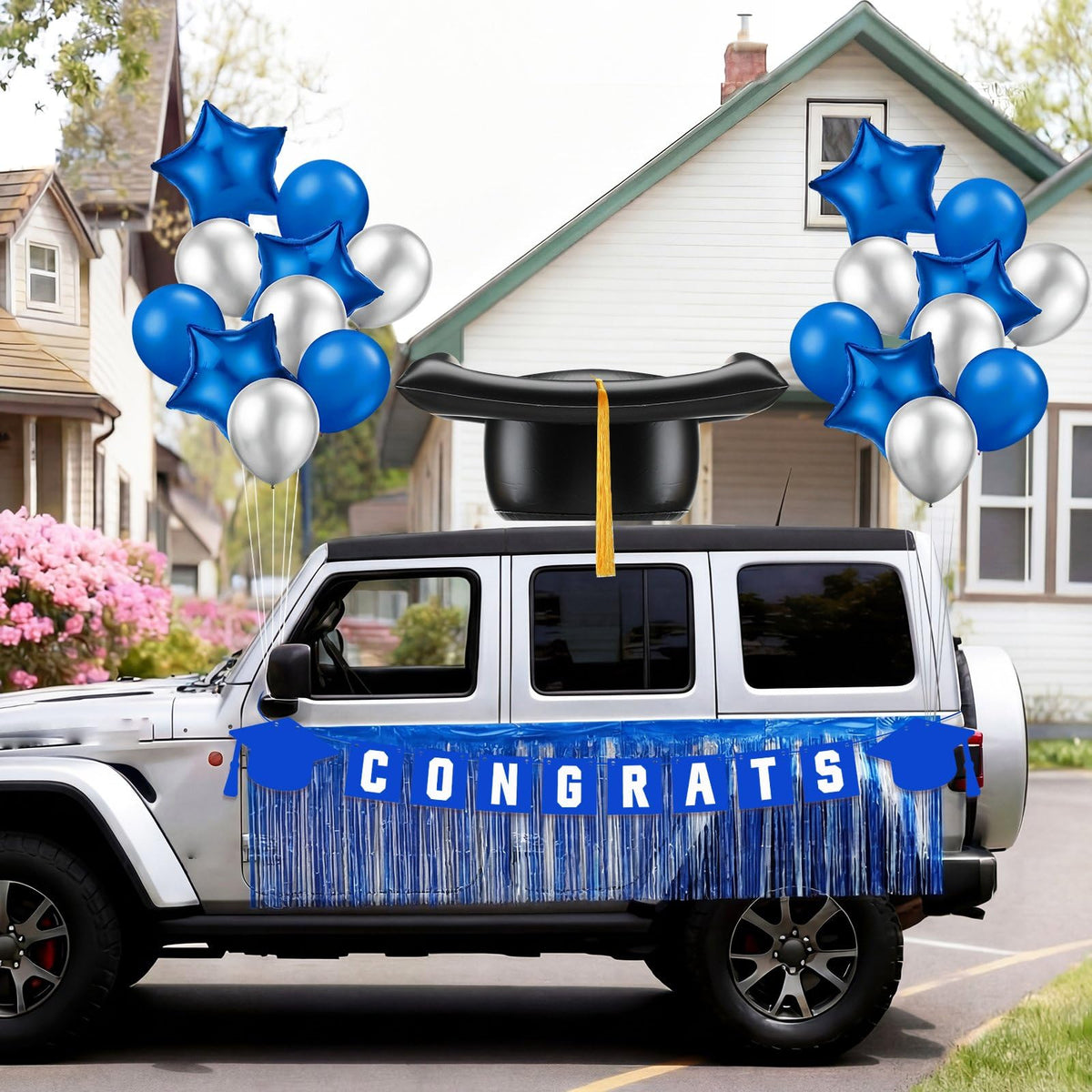 LaRandom 23-inch inflatable graduation cap centerpiece for high visibility parades
