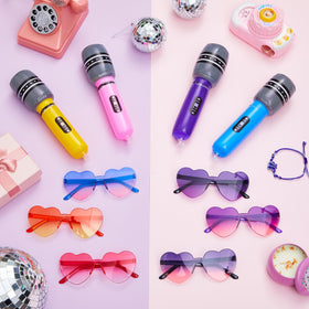 LaRandom blue heart sunglasses for K-pop parties, eye-catching style and all-day comfort.