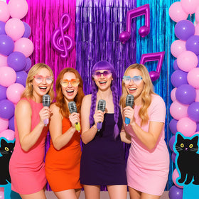 LaRandom purple inflatable microphone for K-pop events, bright design and interactive fun.
