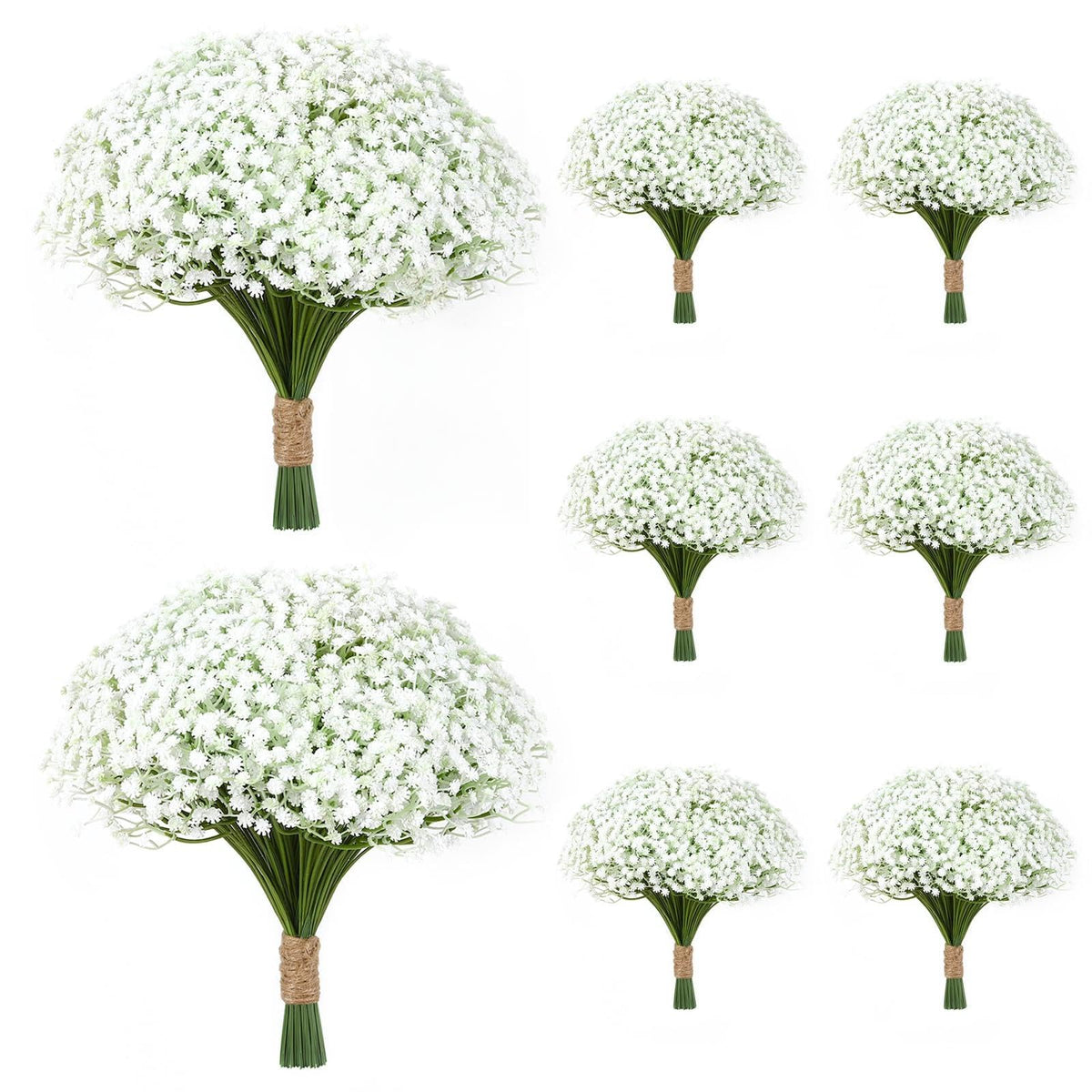 LarkAsh Babys Breath artificial flowers in a 150-piece pack for bulk wedding decor.