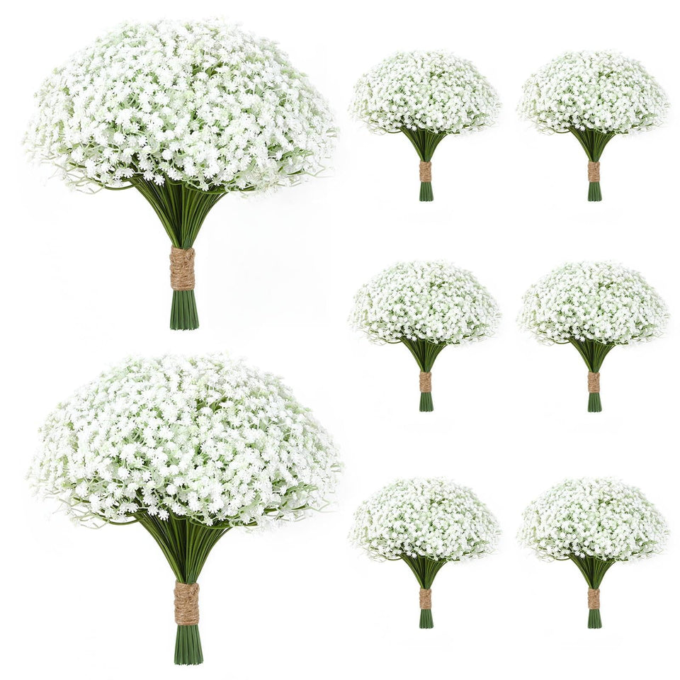 LarkAsh Babys Breath artificial flowers in a 150-piece pack for bulk wedding decor.