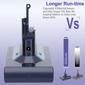 Lasica V8 battery with 4500mAh capacity extends runtime for chores.