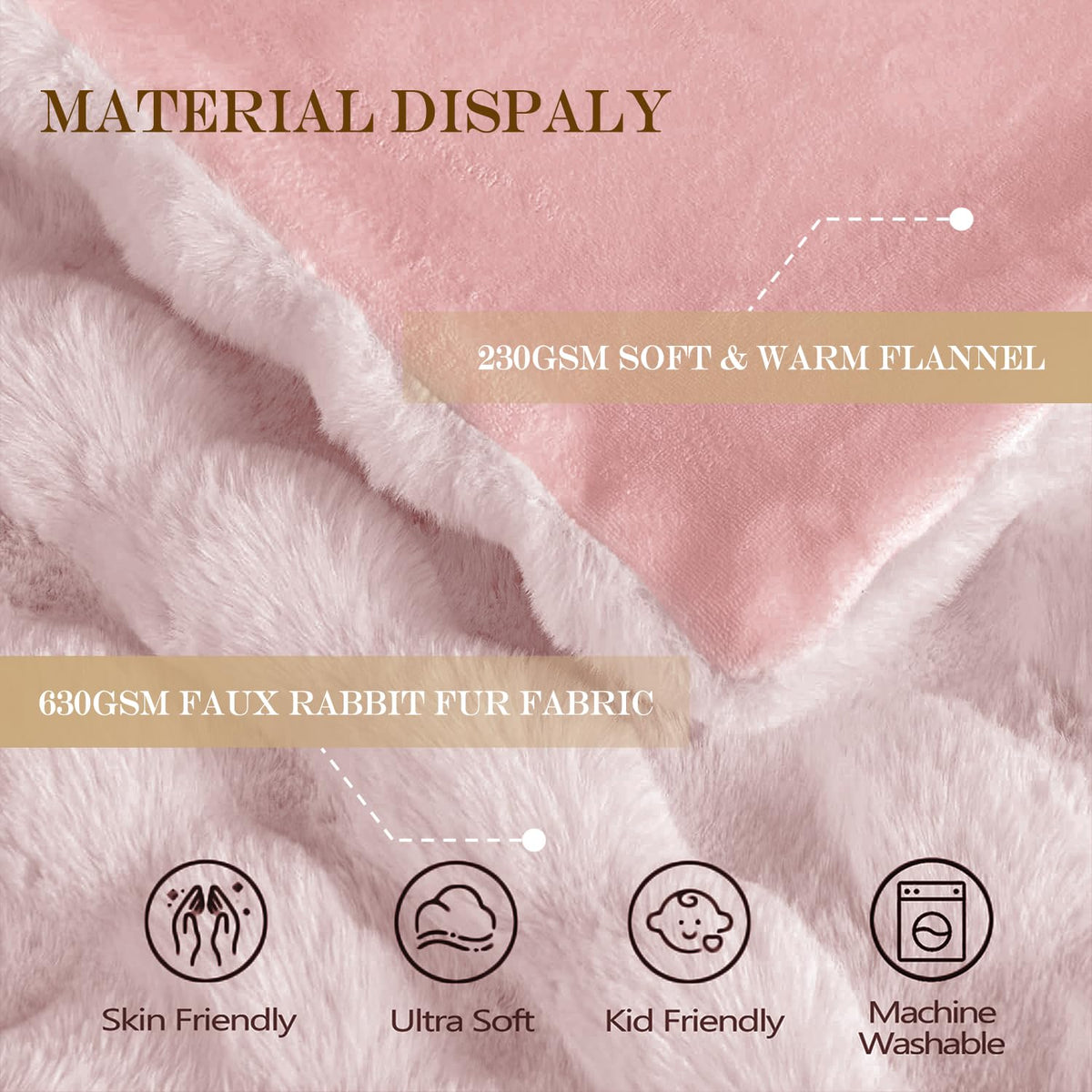 Latepis pink faux fur throw bubble texture promises inviting coziness for chilly nights.