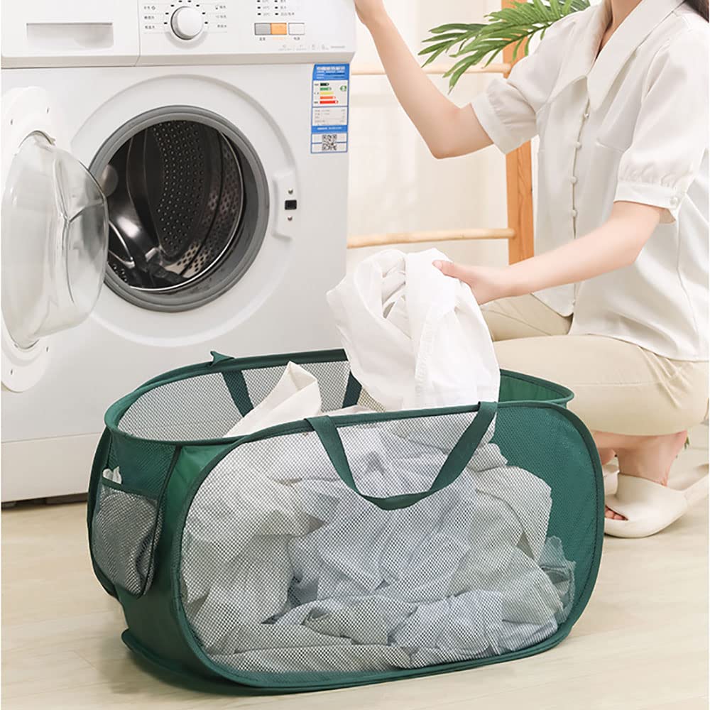 LATERONON mesh popup laundry hamper dorm-travel setup for portability