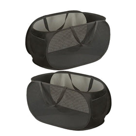 LATERONON mesh popup laundry hamper front view highlighting breathable design for odor control