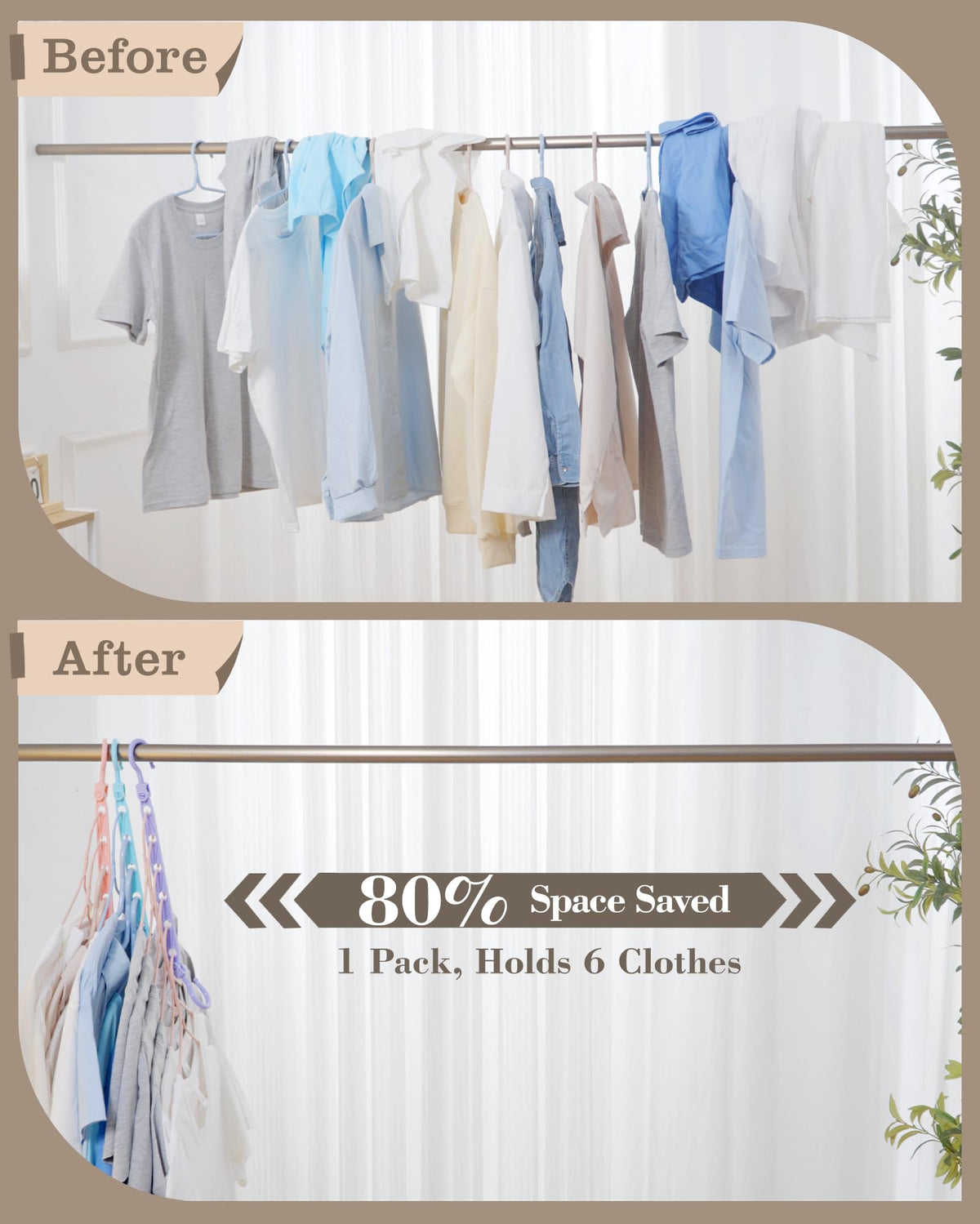 Latoxcaa heavy-duty hanger extenders support thick coats without bending.