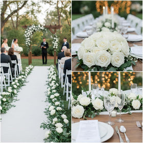 LATRORA wedding bouquet ideas using long-stem ivory roses.