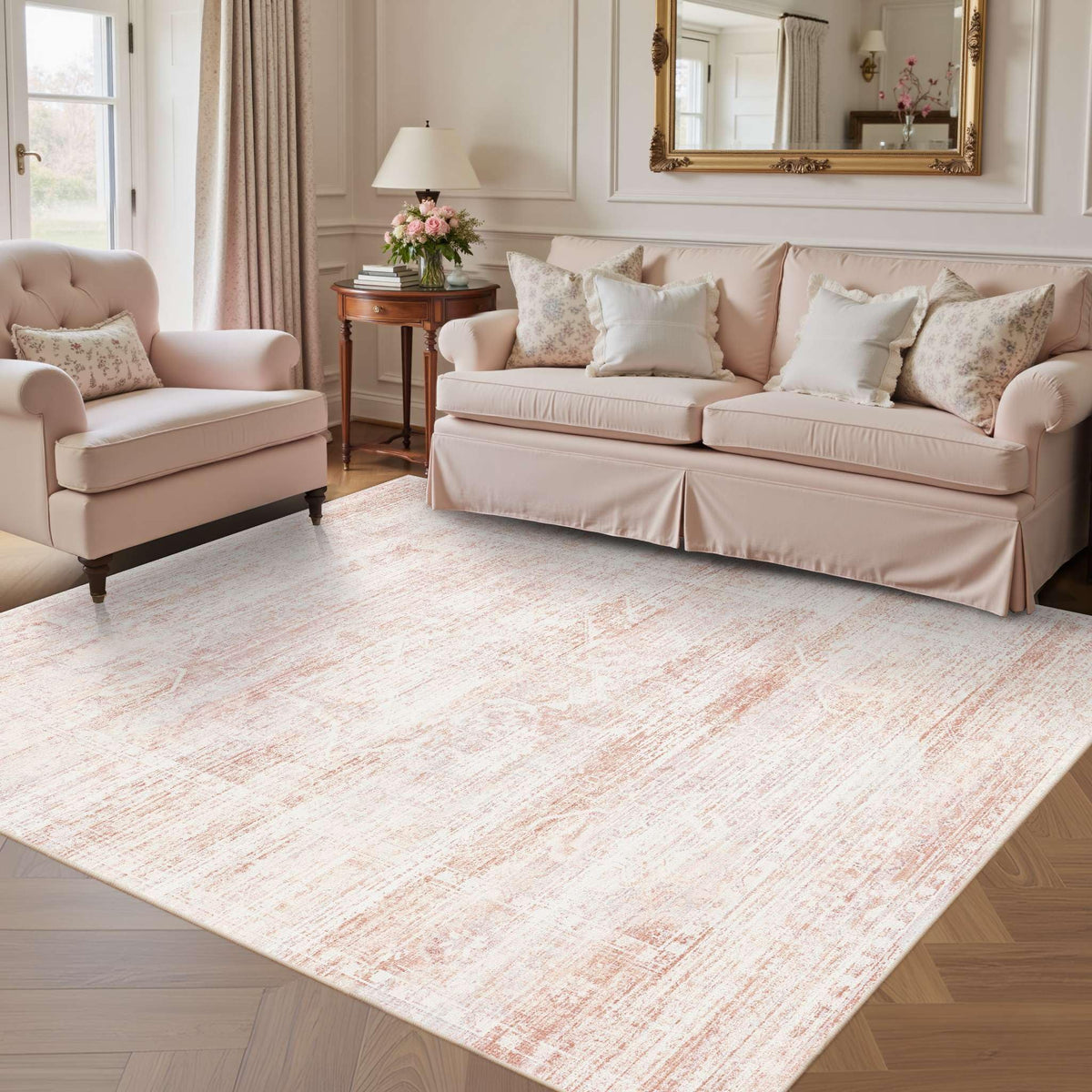 Latte&Fog vintage bohemian design rug, timeless mood for any space.