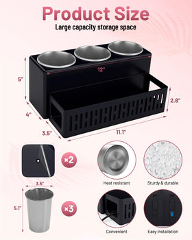 LATTYSY detachable cups showcase stainless steel design for safe hot-tool storage