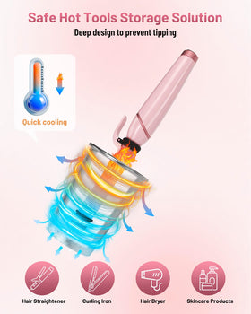 LATTYSY three-cup storage system keeps curling irons and straighteners organized