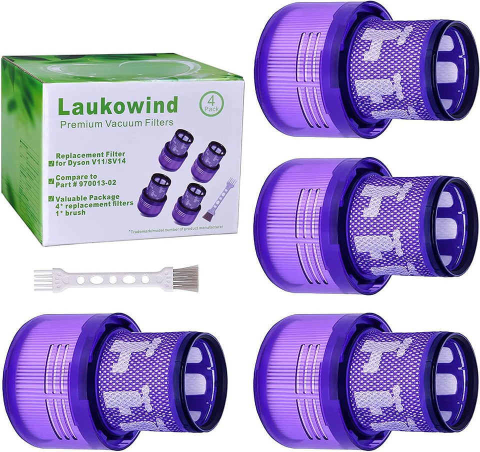 Laukowind 4-pack V11 filters for Dyson ready for effortless replacement and steady performance.