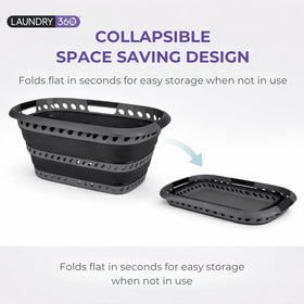 Laundry 360 collapsible basket in pop-up position for quick setup.