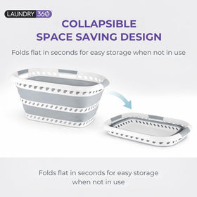 Laundry 360 basket shown in pop-up setup for instant use