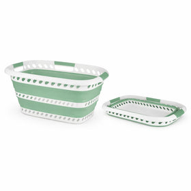Laundry 360 collapsible basket pops up quickly for easy laundry days