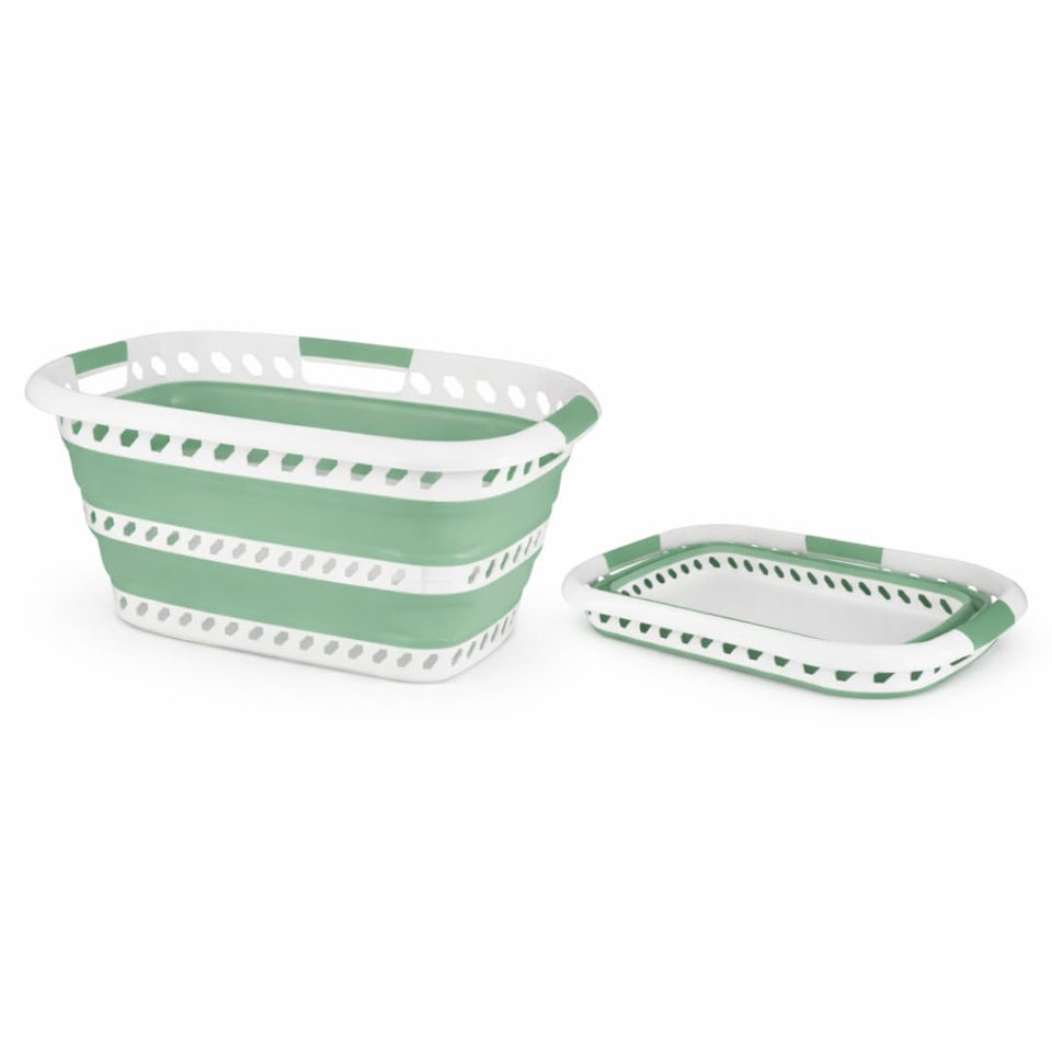 Laundry 360 collapsible basket pops up quickly for easy laundry days
