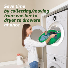 Laundry Turtle pop-up hamper demonstrates quick setup and tidy storage.