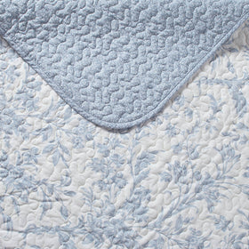 Laura Ashley Amberley Blue king quilt shams with back envelope closure for tidy sleep setup
