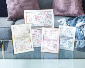 Laura Ashley frame border detail in silver brings classic-modern charm.