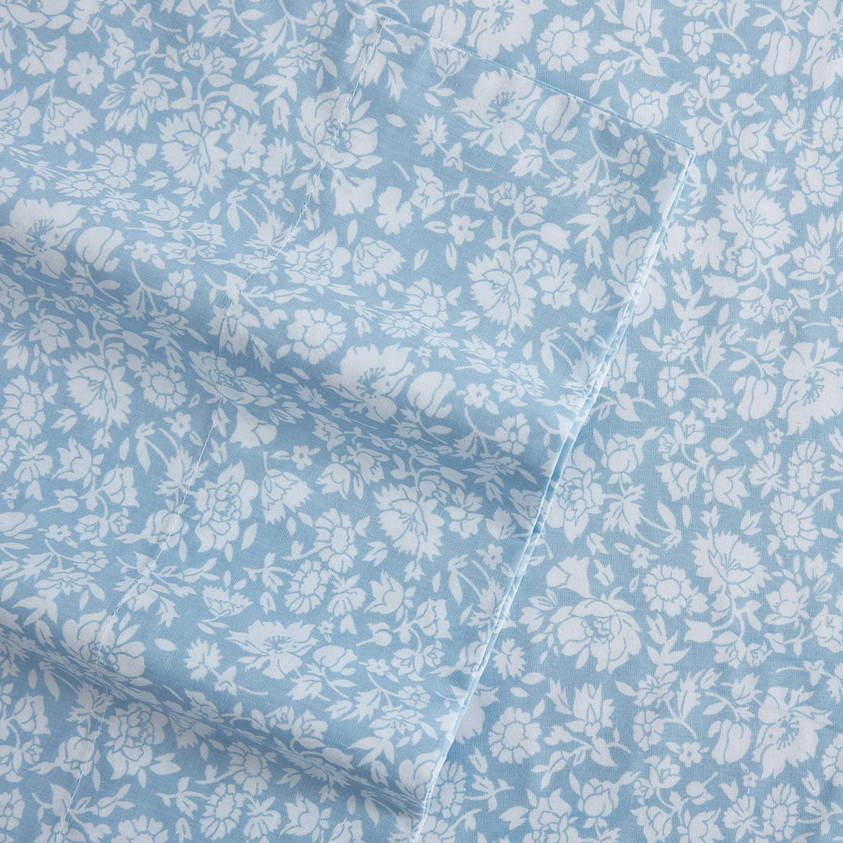 Laura Ashley Heirloom Ditzy Blue king fitted sheet with elasticized edges for secure fit