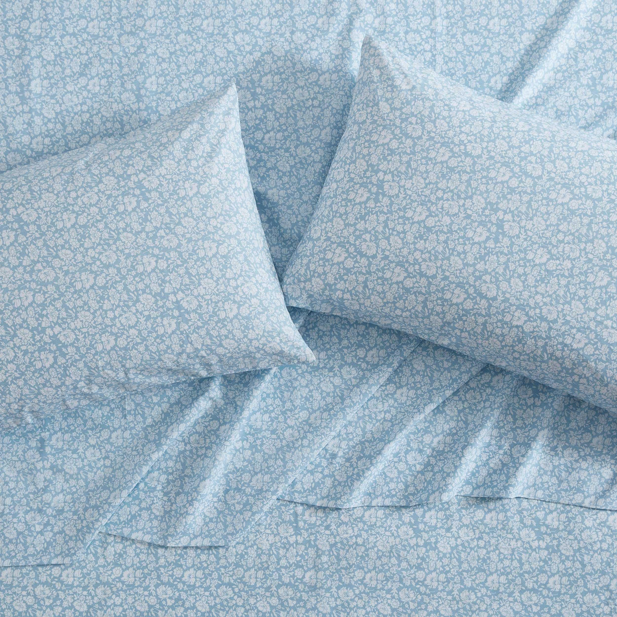 Laura Ashley Heirloom Ditzy Blue king pillowcase 1 with self hem for polished look