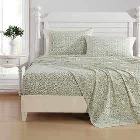 Laura Ashley King Sheet Set Tierney Green fitted sheet with deep pockets