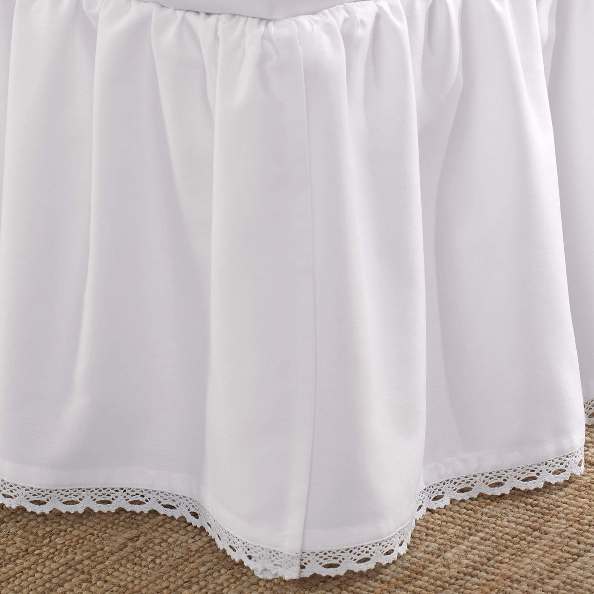 Lightweight cotton sateen bed skirt from Laura Ashley stays breathable and durable