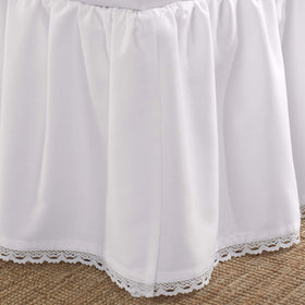 Lightweight cotton sateen bed skirt from Laura Ashley stays breathable and durable