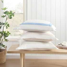 Machine washable Mila Blue Euro Sham makes daily care simple and convenient.