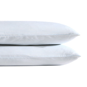 Laura Ashley Ramona Blue standard pillowcase 21x32 with 4-inch hem for a crisp finish.