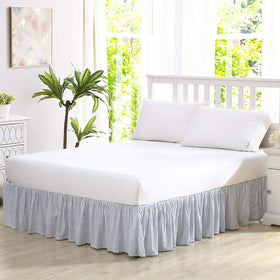 Laura Ashley Queen Bedskirt with 14.5-inch drop conceals bed frame and under-bed space.