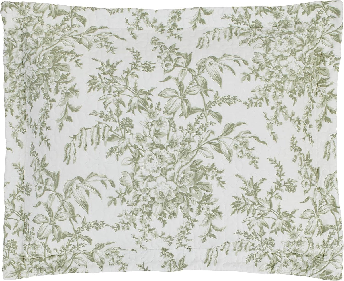 Soft drape and fabric detail of the Laura Ashley quilt