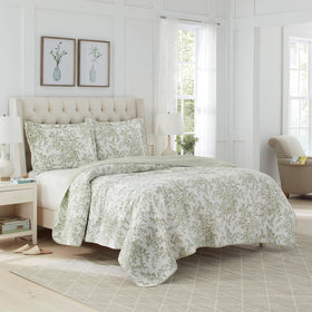 Two standard pillowcases included with Laura Ashley Queen Quilt Set