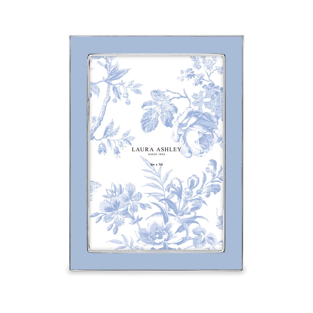 Laura Ashley frame with silver metal edge trim adds subtle reflections on shelves or mantles