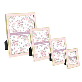 Tabletop display of Laura Ashley frame on a mantle or shelf.