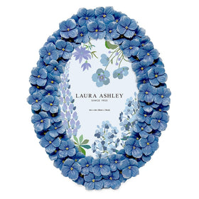 Laura Ashley textured resin oval frame closeup; elegant floral detail enriches any photo