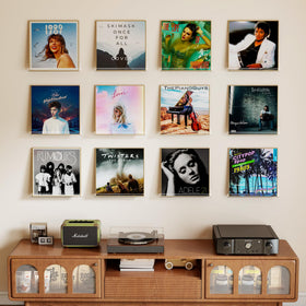 Laurensory clear acrylic wall shelf highlighting books and magazines