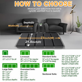 LAVEVE foldable widened design adapts to various sofa sizes for a secure fit